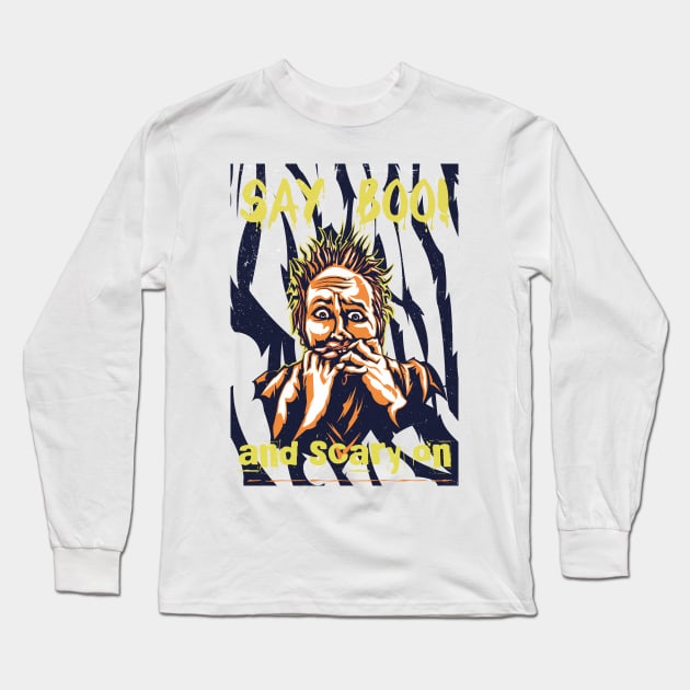Panic Say Boo And Scary On Long Sleeve T-Shirt by Menzo